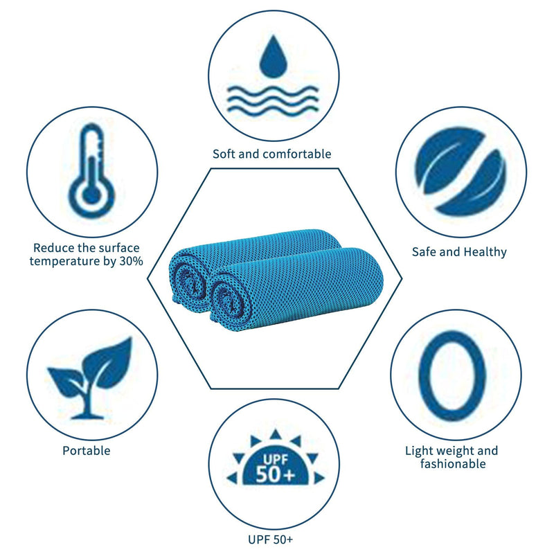 Sukeen Cooling Towels (40"x12"),Soft Breathable Chilly Microfiber Towel for Yoga,Sport & More Activities - Sukeen