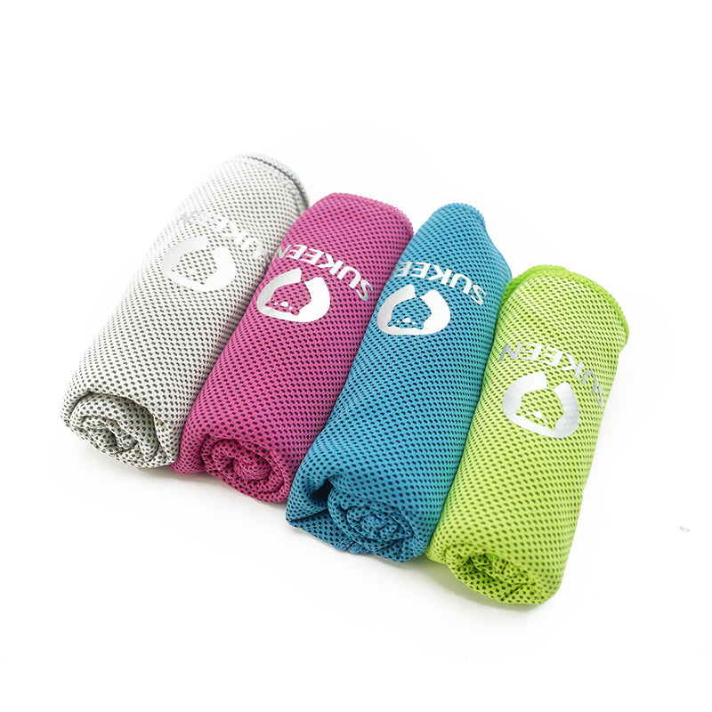 [4 Pack] Sukeen Cooling Towel (40"x12"), Ice Towel, Soft Breathable Chilly Towel, Microfiber Towel (Multicolor-1)