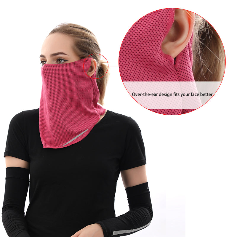Reflective Strips Behind Ears Ice Face Shield Cooling Mask