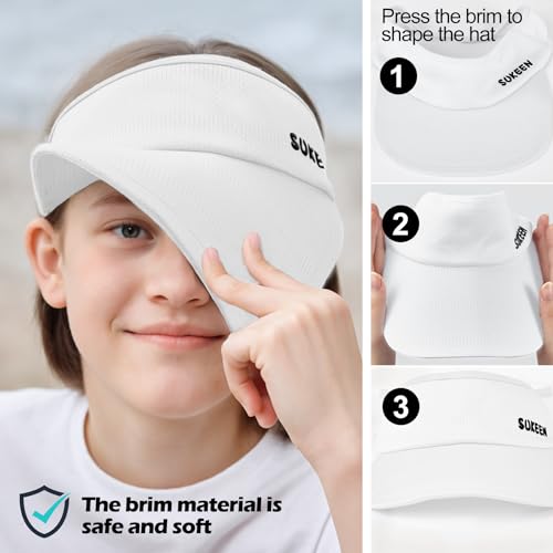 Kids Visor Kids UPF50+ Sun Visor Hat Lightweight Sports Cap For