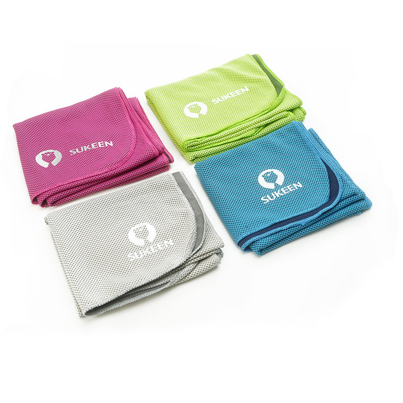 [4 Pack] Sukeen Cooling Towel (40"x12"), Ice Towel, Soft Breathable Chilly Towel, Microfiber Towel (Multicolor-1)