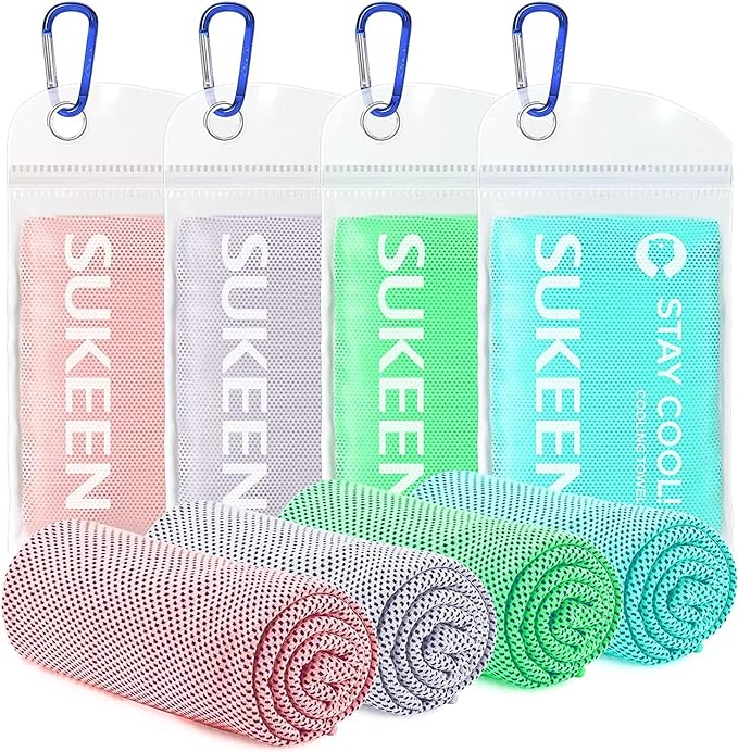 Sukeen  [4 Pack] Cooling Towel,Soft Breathable Chilly Towel