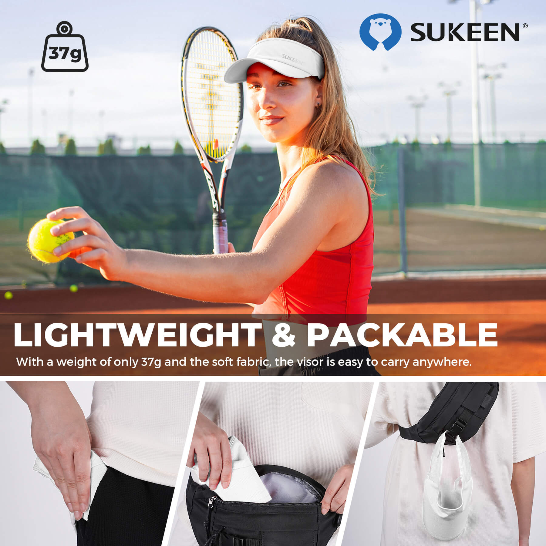 Sports Sun Visor  Lightweight Packable Cooling Stretchy Visor Hat