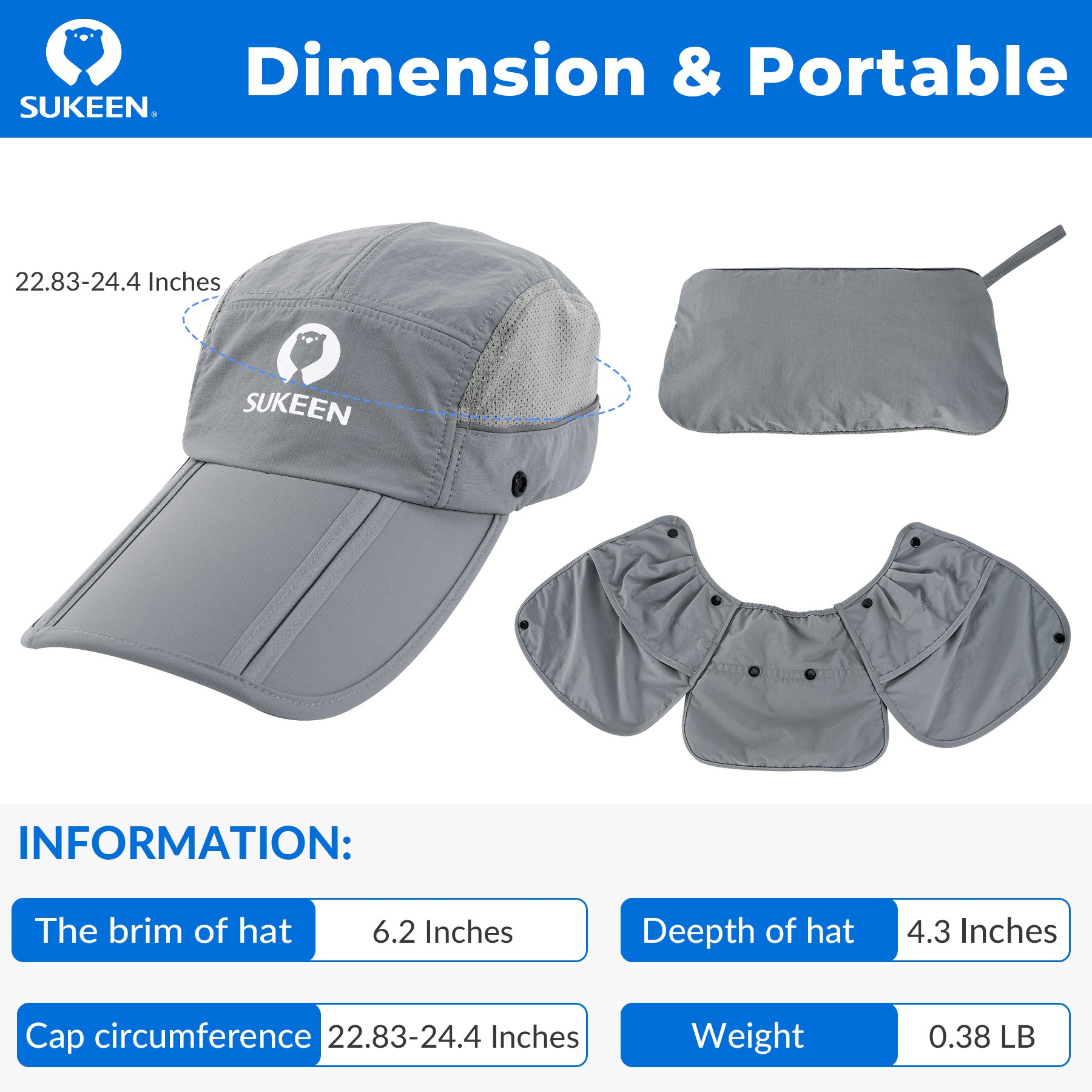 Cooling Hat Detachable Neck Visor Chilly Headwear