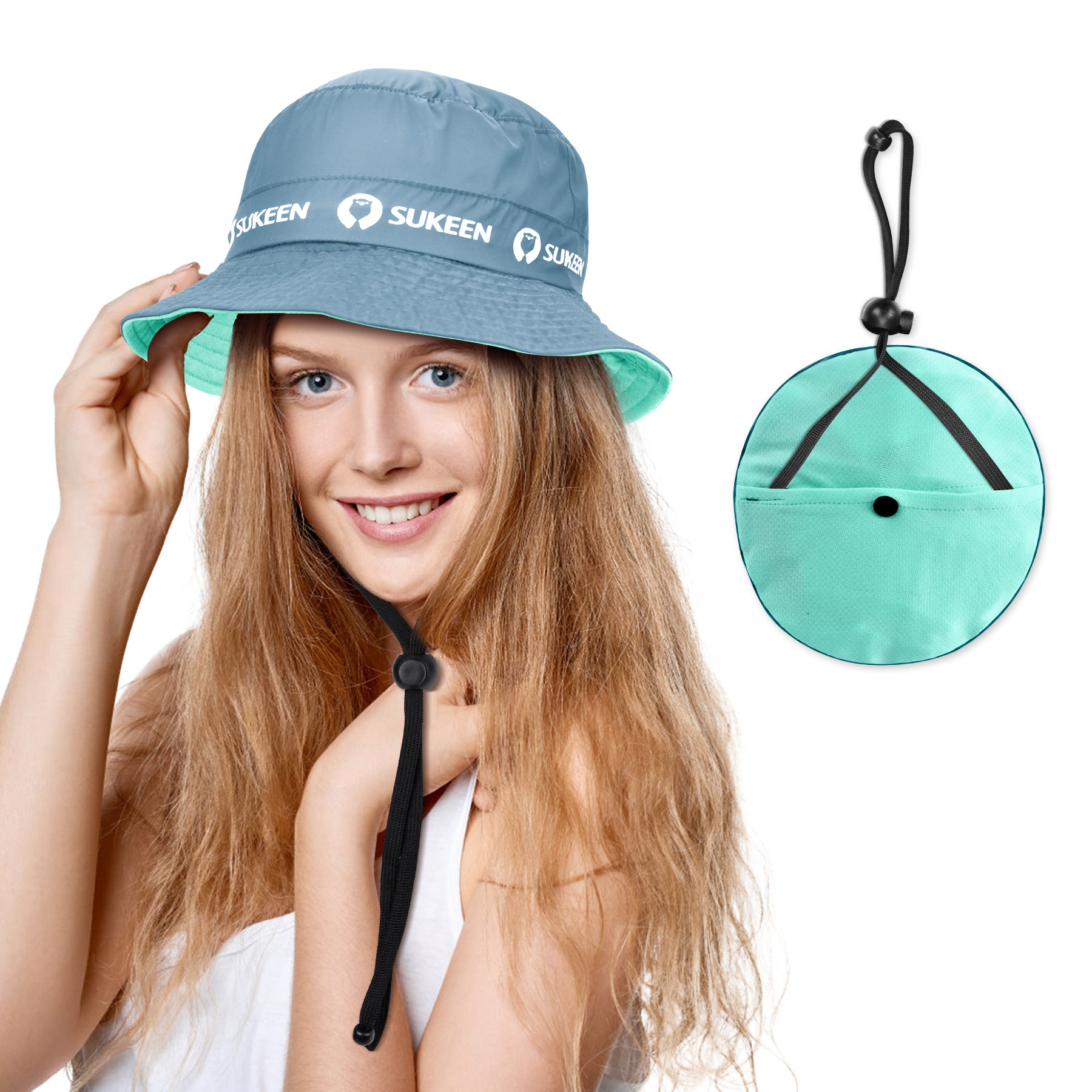 Cooling Hat Polyester Fabric Buckle Windproof Cord