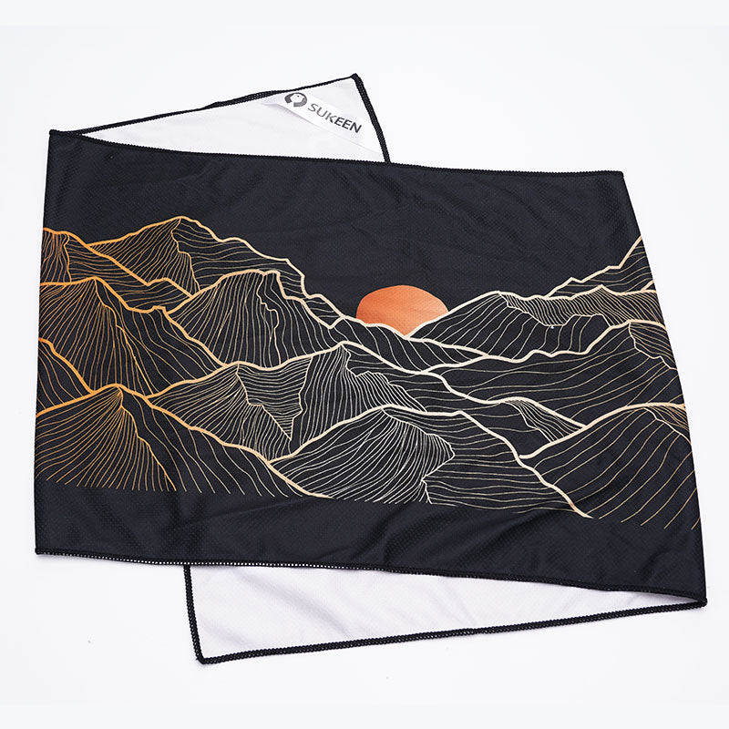 Sukeen Hiking Cooling Towel Mountain Black Print Soft Ice Instant Towel