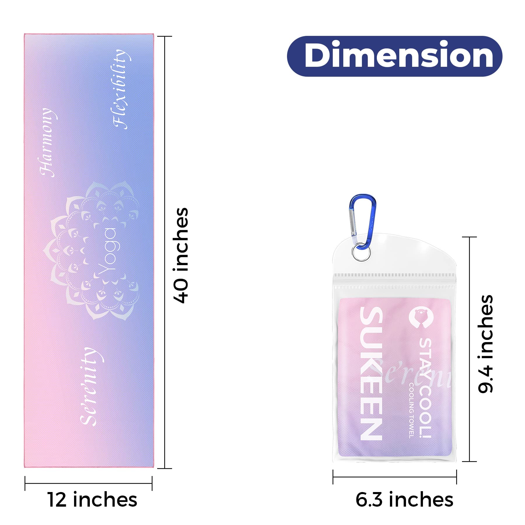 Sukeen Cooling Towel Lotus Purple Gradient Print Ice Cooling Towel 04YOGA®