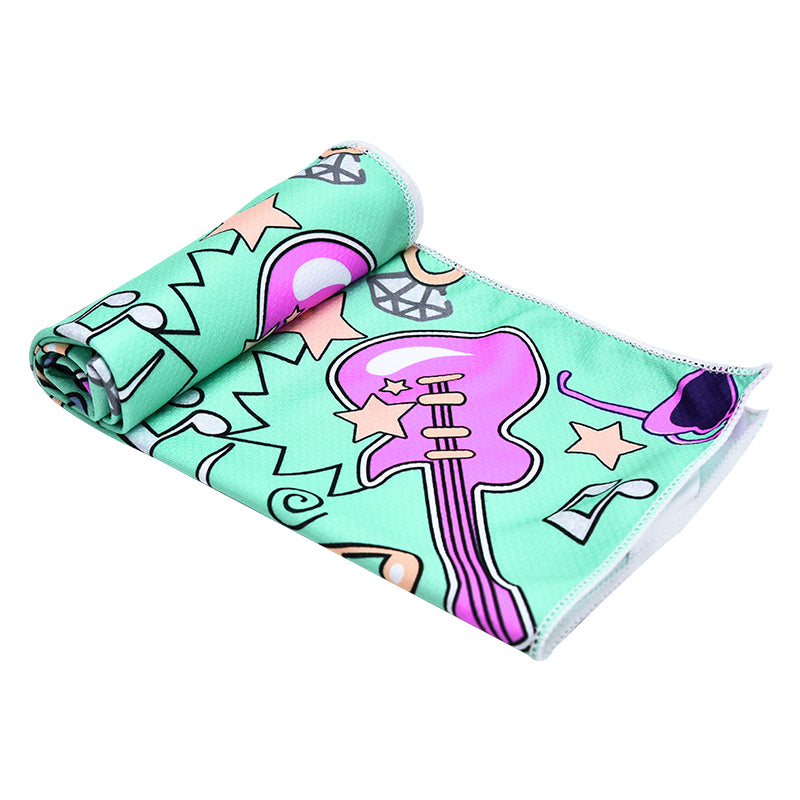 Macaron Music Print Towel Kids Cooling Towel
