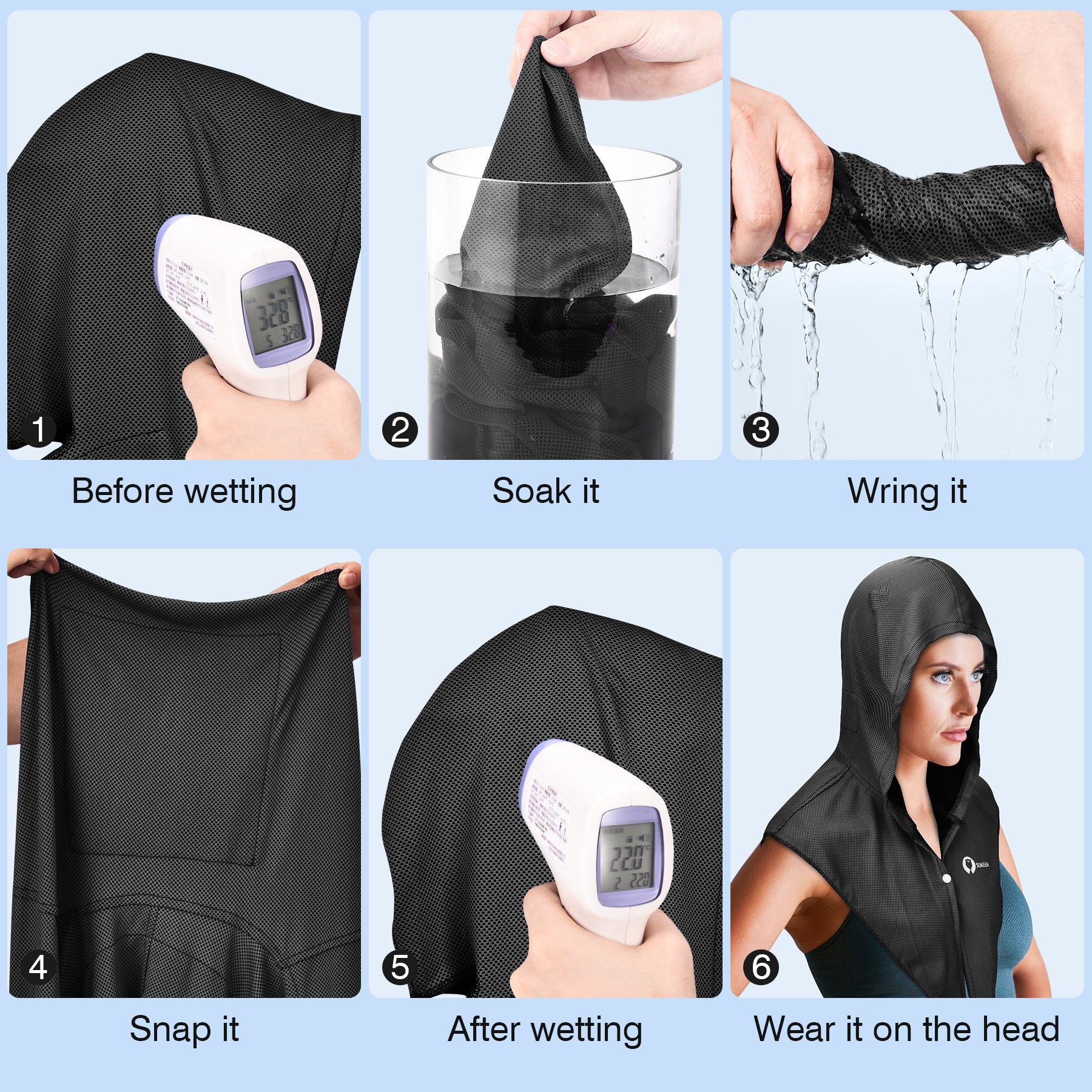 Ice Shawl Breathable Cooling Hoodie Unisex Sun UVProtection
