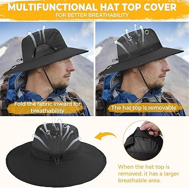 Polyester Fabric Buckle Windproof Cord Cooling Hat