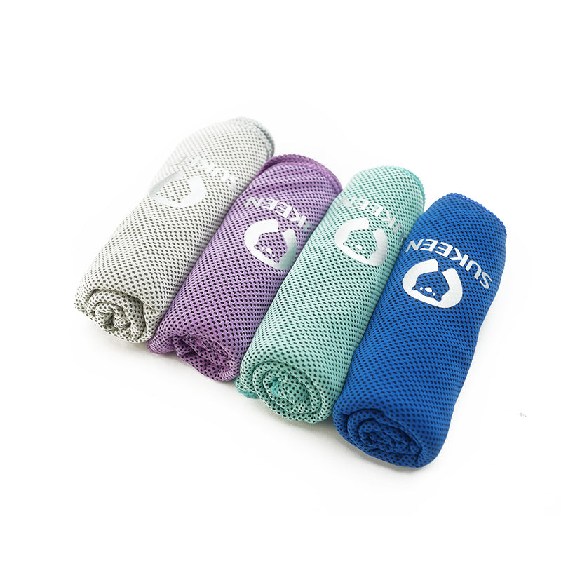 [4 Pack] Sukeen Cooling Towel (40"x12"), Ice Towel, Soft Breathable Chilly Towel, Microfiber Towel, (Multicolor-27)