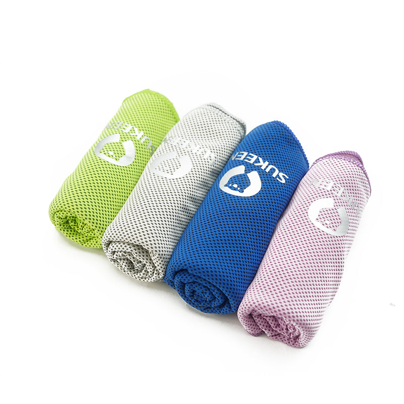 [4 Pack] Sukeen Cooling Towel(40"x12") Microfiber Cool Towel,Soft Breathable Chilly Towel (Multicolor-8)