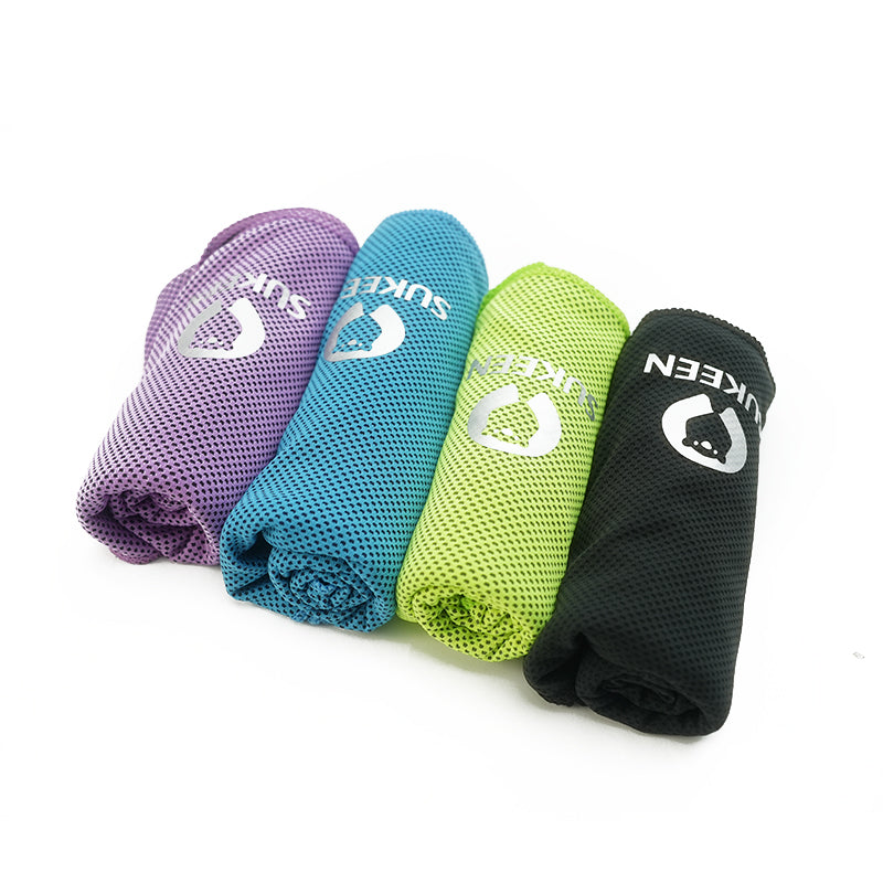 [4 Pack] Sukeen Cooling Towel (40"x12"),Ice Towel,Soft Breathable Chilly Towel,Microfiber Towel (Multicolor-6)