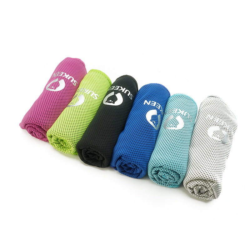 [6 Pack] Sukeen Cooling Towel (40"x12") Bulk Ice Towel,Soft Breathable Chilly Towel,Microfiber Towel (Multicolor-5)