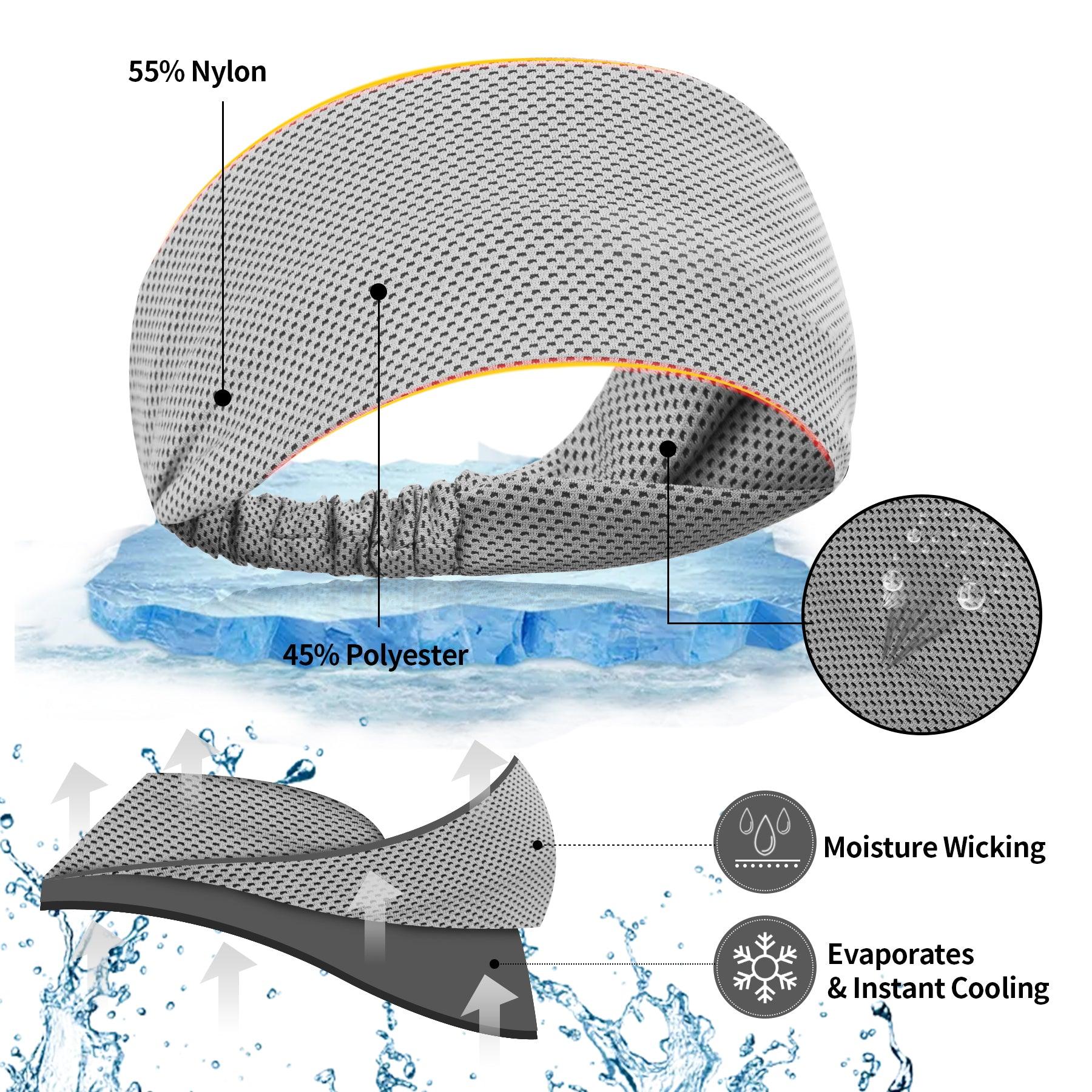 Sukeen Cooling Headband, Sweat Wicking Head Wrap Cooling Elastic Band