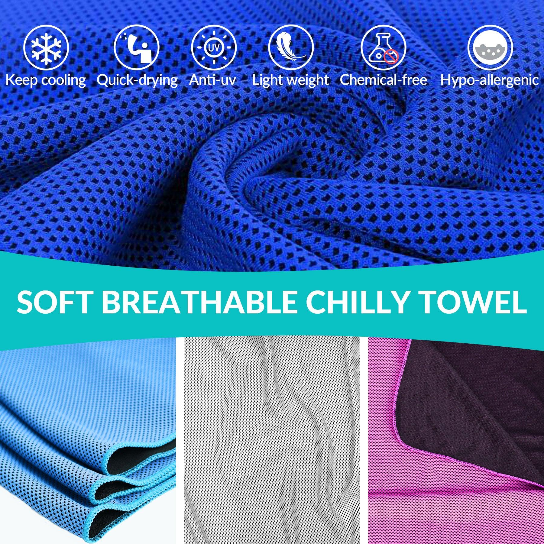 [4 Pack] Sukeen Cooling Towel (40"x12"),Ice Towel,Soft Breathable Chilly Towel,Microfiber Towel (Multicolor-21) - Sukeen