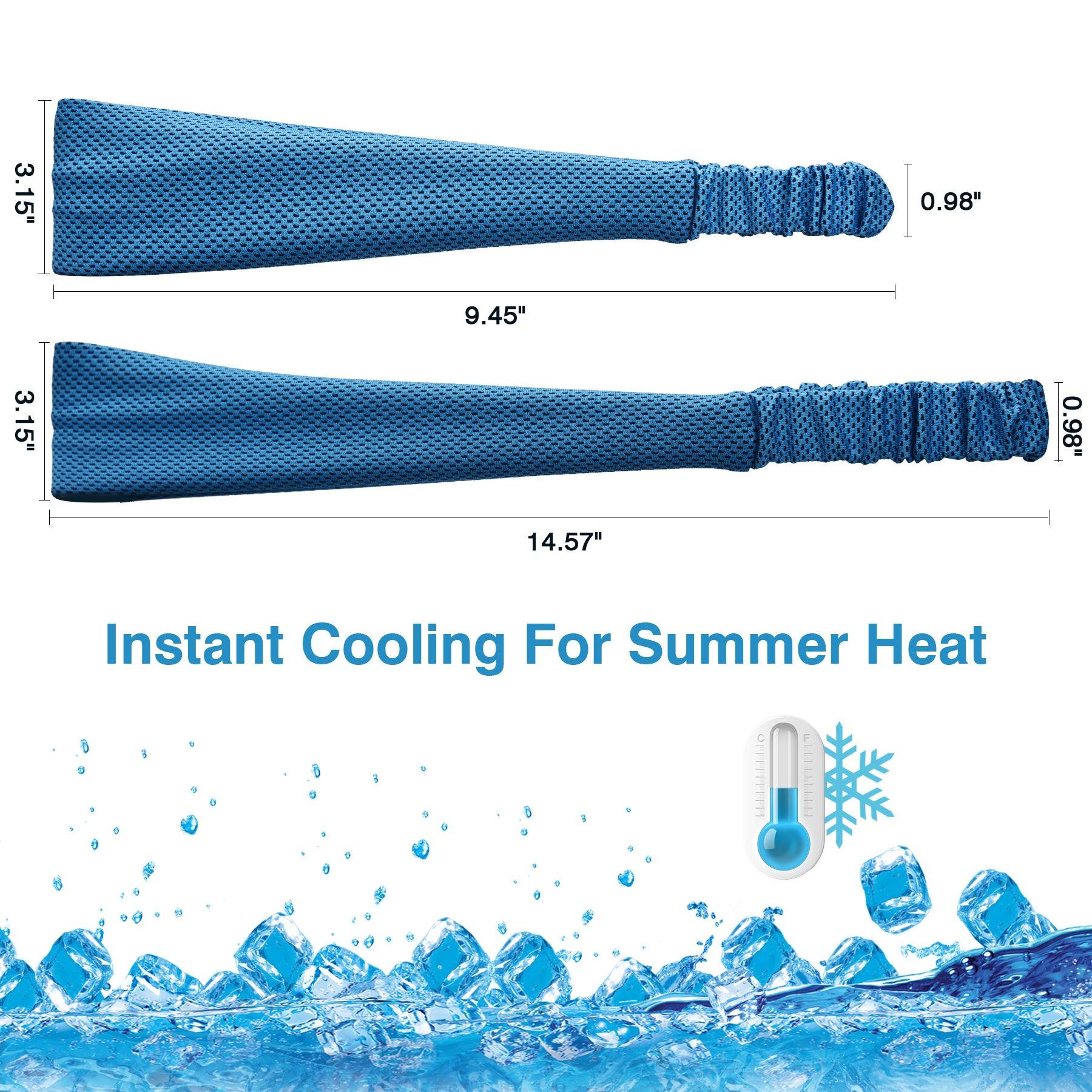 Sukeen Cooling Headband, Sweat Wicking Head Wrap Cooling Elastic Band - Sukeen