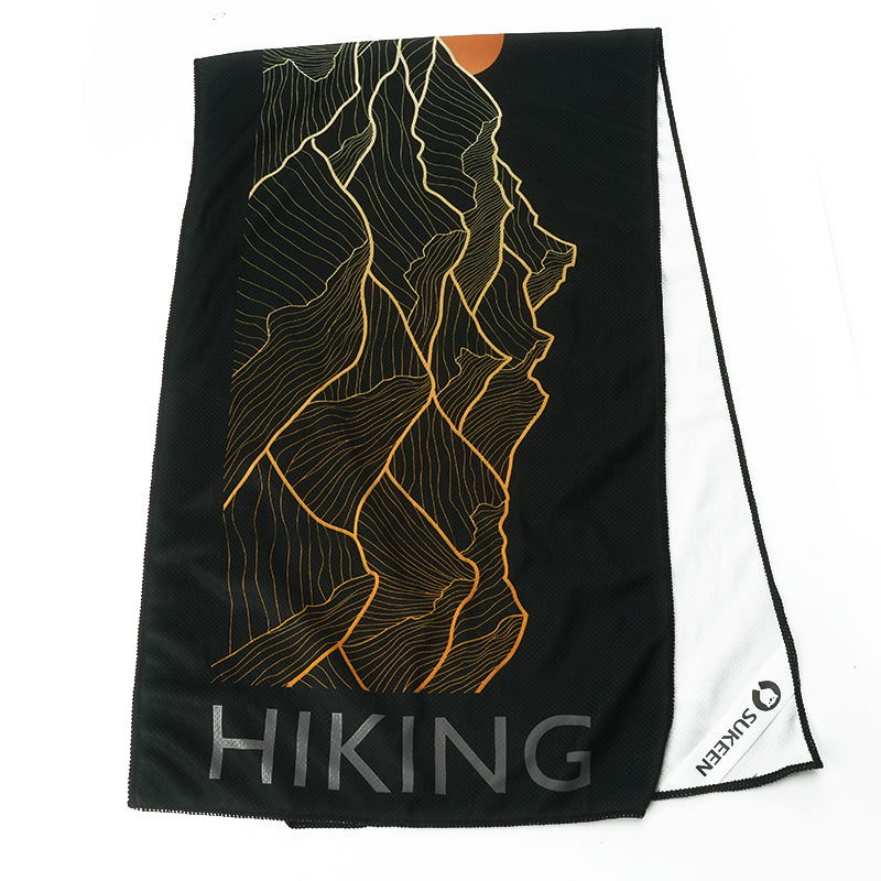 Sukeen Hiking Cooling Towel Mountain Black Print Soft Ice Instant Towel