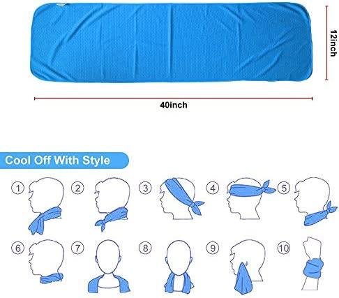 [4 Pack] Sukeen Cooling Towel (40"x12"), Ice Towel, Soft Breathable Chilly Towel, Microfiber Towel, (Multicolor-35) - Sukeen