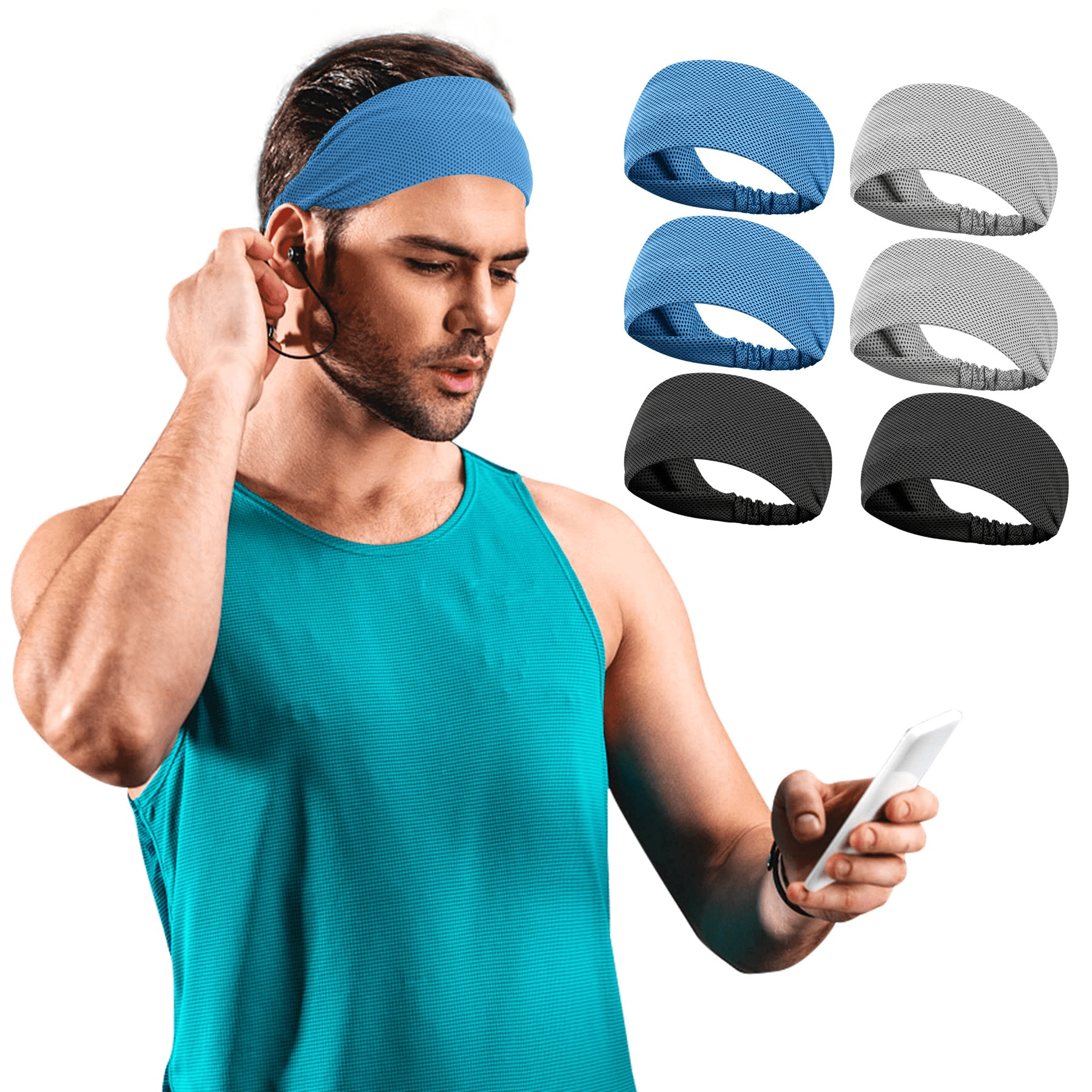 Sukeen Cooling Headband, Sweat Wicking Head Wrap Cooling Elastic Band - Sukeen