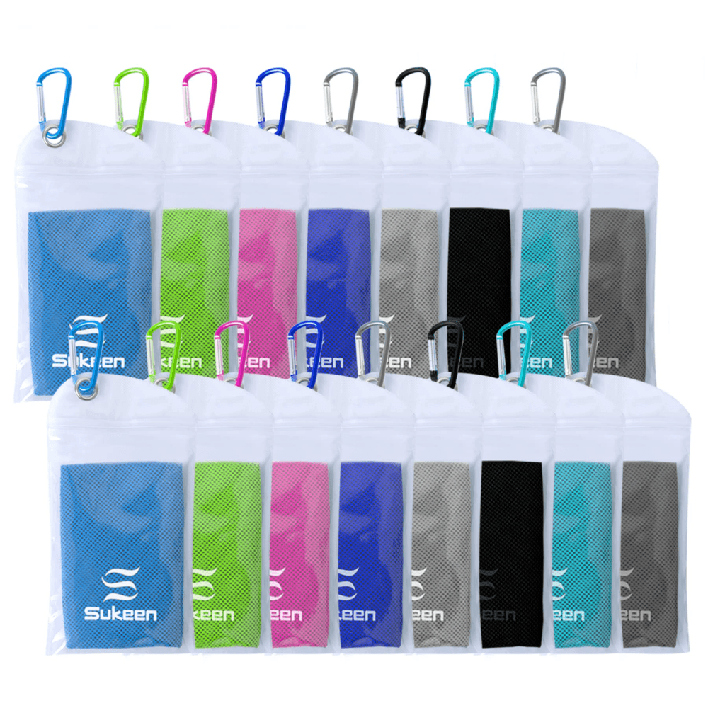 [16 Pack] Sukeen Cooling Towel (40"x 12") Instant Evaporative Cooling,Snap Cooling Towel ( Color Mix-1) - Sukeen