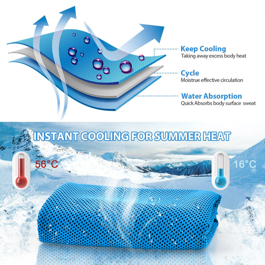 Sukeen  [4 Pack] Cooling Towel (40"x12"),Soft Breathable Chilly Towel - Sukeen