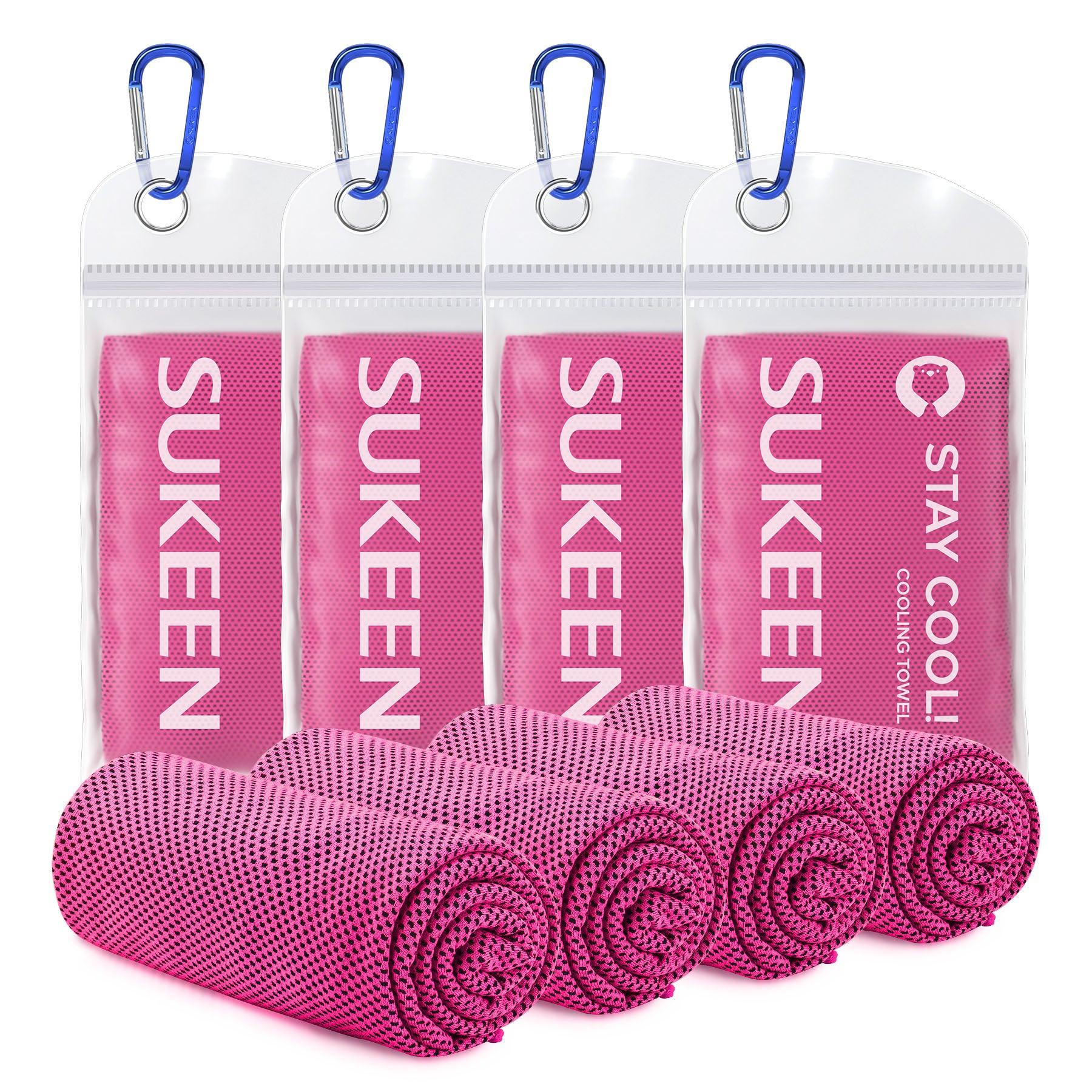 [4 Pack] Sukeen Cooling Towel (40"x12"),Ice Towel,Soft Breathable Chilly Towel,Microfiber Towel (Multicolor-30) - Sukeen